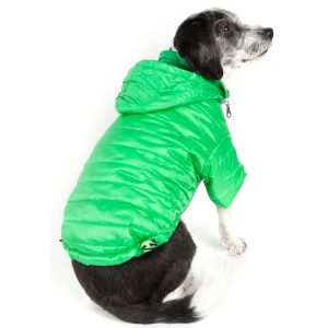 Pet Life Green Lightweight Adjustable Sporty Avalanche Pet Coat