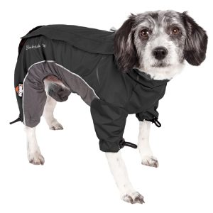 Dog Helios Black Blizzard Full-Bodied Adjustable and 3M Reflective Dog Jacket