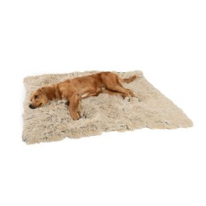 Best Friends by Sheri Taupe Calming Shag Fur Blanket for Pets