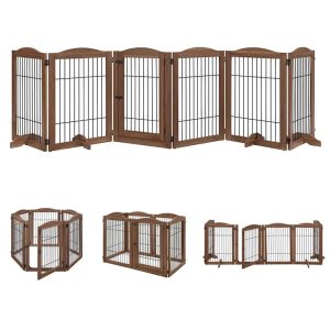 UniPaws Wire 6 Panels Walnut Pet Gate