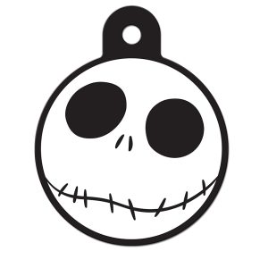 Quick-Tag Skellington Circle Personalized Engraved Pet ID Tag