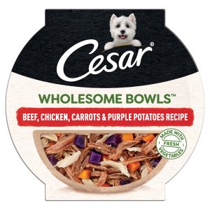 Cesar Wholesome Bowls Beef, Chicken, Carrots & Purple Potatoes Recipe Adult Soft Wet Dog Food