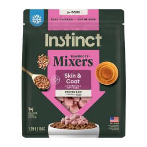 Instinct Frozen Raw Boost Mixers Grain Free Skin & Coat Health Grain Free All Natural Dog Food Topper