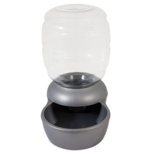 Petmate Grey Replendish Waterer Bowl with Microban for Pets