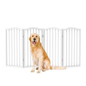 Pet Adobe White Freestanding Scallop Top Pet Gate