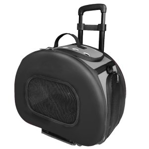 Pet Life Black Tough-Shell Wheeled Collapsible Final Destination Pet Carrier