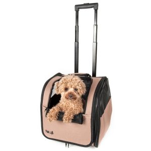 Pet Life Beige Wheeled Travel Pet Carrier