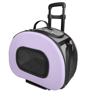 Pet Life Purple Tough-Shell Wheeled Collapsible Final Destination Pet Carrier