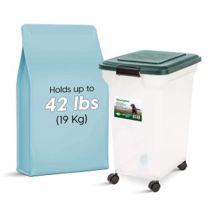 Iris, Remington WeatherPro, Airtight Dog, Cat & Bird Food Storage Container Clear/Green