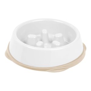 Iris White/Beige Slow Feeding Bowl for Short Snouted Pets