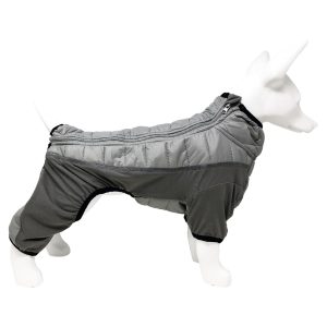 Pet Life Grey 'Aura-Vent' Lightweight 4-Season Stretch and Quick-Dry Full Body Dog Jacket