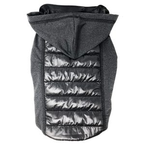 Pet Life Black 'Apex' Lightweight Hybrid 4-Season Stretch and Quick-Dry Dog Coat with Pop Out Hood