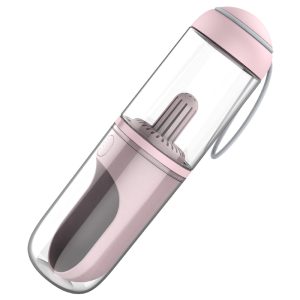 Pet Life Pink 'PYURE' Handheld Travel Filtered Water Feeder Bottle for Dogs