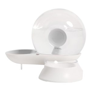 Pet Life Grey 'Auto-Myst' Snail Shaped 2-in-1 Automated Gravity Pet Filtered Water Dispenser and Food Bowl for Dogs