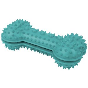 Pet Life Blue 'Denta-Bone' TPR Treat Dispensing and Dental Cleaning Durable Dog Toy