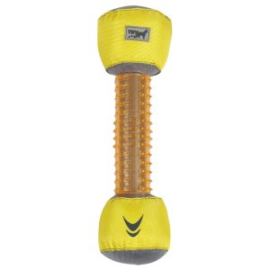 Pet Life Orange/Yellow 'Hoist-a-Fetch' Durable Nylon and Rubber Floating Dental Fetch Dog Toy