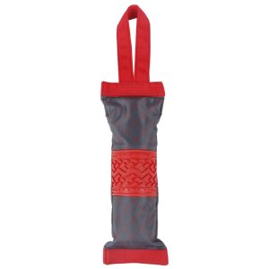 Pet Life Red/Grey 'Quash' Water Bottle Inserting Nylon and Rubber Crackling Dog Toy