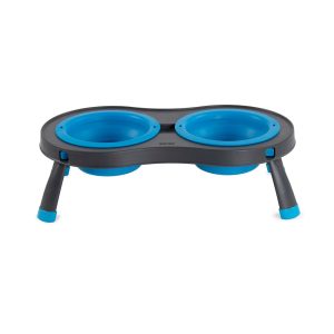 Dexas Pro Blue Double Elevated Feeder for Dogs