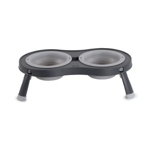 Dexas Light Gray Double Elevated Feeder for Dogs