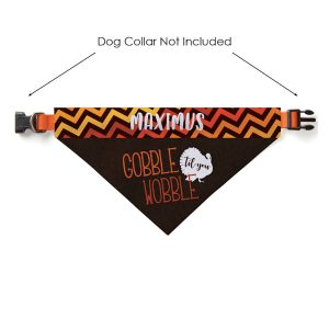 Custom Personalization Solutions Gobble Till You Wobble Dog Thanksgiving Bandana