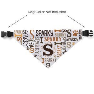 Custom Personalization Solutions Brown My Name Dog Bandana