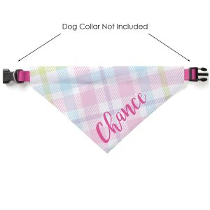 Custom Personalization Solutions Easter Plaid Dog Bandana