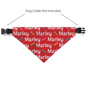 Custom Personalization Solutions Red Name Dog Bandana