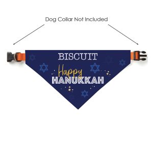 Custom Personalization Solutions Happy Hanukkah Dog Bandana