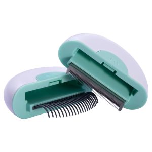 Pet Life 'LYNX' Green 2-in-1 Travel Connecting Grooming Pet Comb and Deshedder