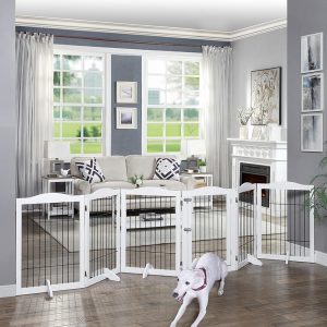 UniPaws White 6 Panel Playpen Extra Wide Dog Gate