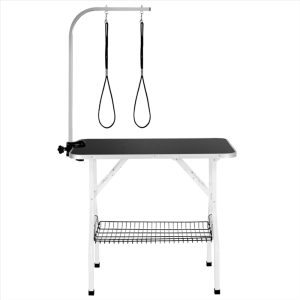 Topeakmart Black 36" Foldable Pet Grooming Table with Adjustable Arm