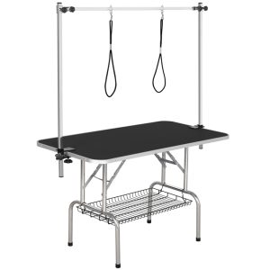 Topeakmart Black 45" Foldable Pet Grooming Table with Adjustable Arm