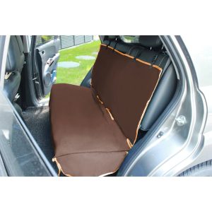 Pet Life Brown Open Road Mess-Free Back Seat Safety Car Seat Cover Protector for Dog, Cats, and Children