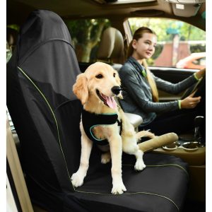 Pet Life Black Open Road Mess-Free Single Seated Safety Car Seat Cover Protector for Dog, Cats, and Children