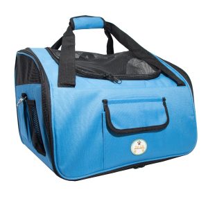 Pet Life Blue Ultra-Lock' Collapsible Safety Travel Wire Folding Pet Car Seat Carrier