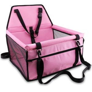 Piggy Poo and Crew Pink Pig Safety Car Seat with Clip On Safety Leash & Support Bars