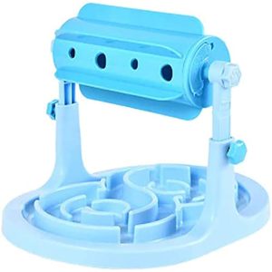 Piggy Poo and Crew Blue Adjustable Height Slow Feeder Bowl