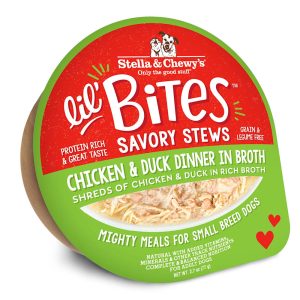Stella & Chewy's Lil Bites Chicken & Duck Dinner in Broth Savory Dog Stews for Small Breeds