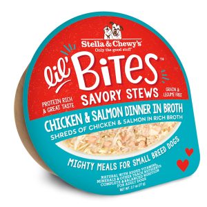 Stella & Chewy's Lil Bites Chicken & Salmon Dinner in Broth Savory Dog Stews for Small Breeds