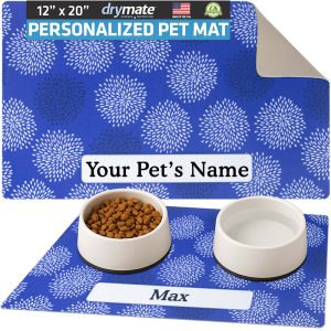 Drymate Good Medicine Blue Personalized Pet Feeding Mat