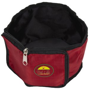 Pet Life Red Wallet Travel Pet Bowl