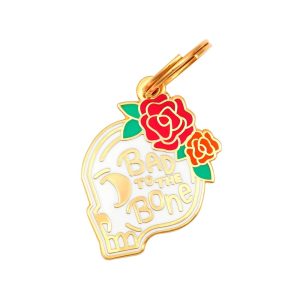Two Tails Pet Company Bad To The Bone Pet ID Tag