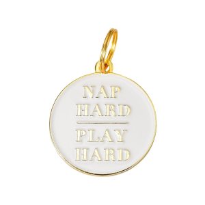 Two Tails Pet Company Nap Hard, Play Hard Pet ID Tag