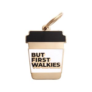 Two Tails Pet Company But First Walkies Pet ID Tag