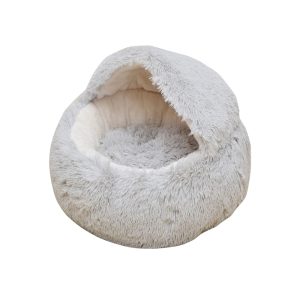 PetPals Group Igloo Cozy Shag Fur Pet Bed with Removable Cushion