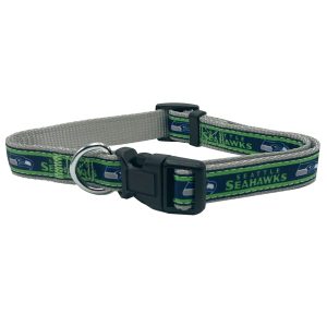 Pets First Seattle Seahawks Satin Dog Collar