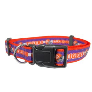 Pets First Clemson Satin Dog Collar