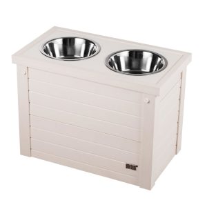 New Age Pet ECOFLEX Piedmont 2-Bowl Diner with Sliding Lid Storage Bin