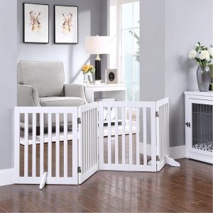 Unipaws White Free Standing Pet Gate