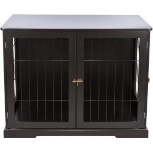 TRIXIE Brown Wooden Wire Crate Pet Home End Table